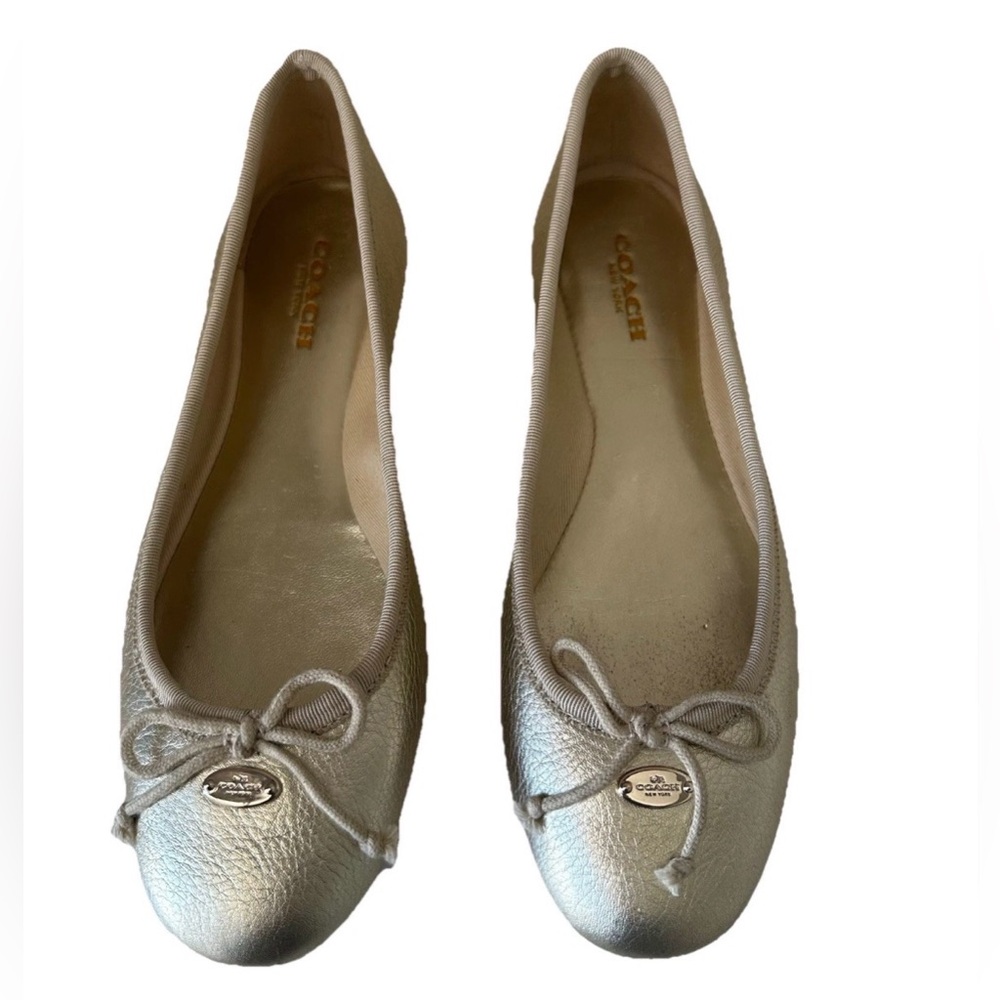 Coach Metallic Gold Flats Florabelle 5M
